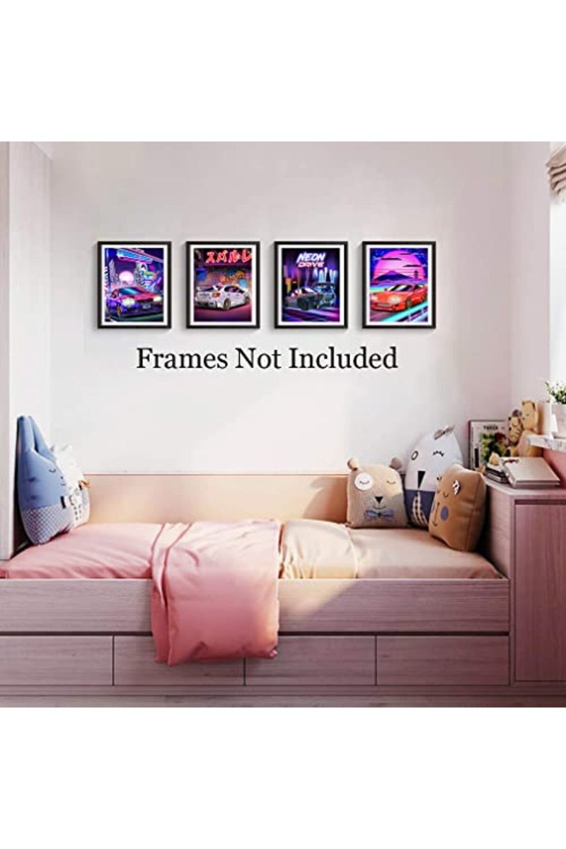 NIIORTY Japanese Car Wall Art Prints, Japan Sports Car Racing Art Posters, Street Car Canvas Art Painting for Living Room Boys Room Wall Decor, Set of 6 - (8"x10" Unframed) - Image 4