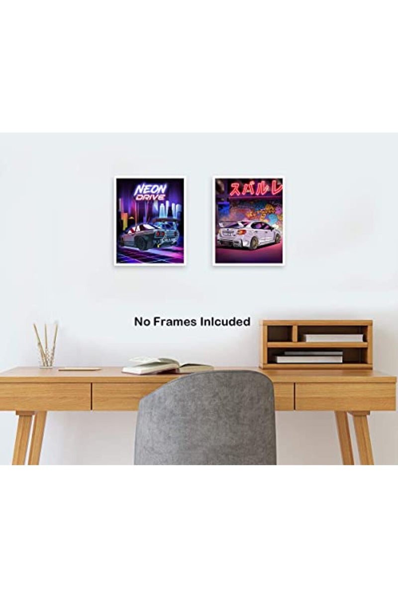 NIIORTY Japanese Car Wall Art Prints, Japan Sports Car Racing Art Posters, Street Car Canvas Art Painting for Living Room Boys Room Wall Decor, Set of 6 - (8"x10" Unframed) - Image 5
