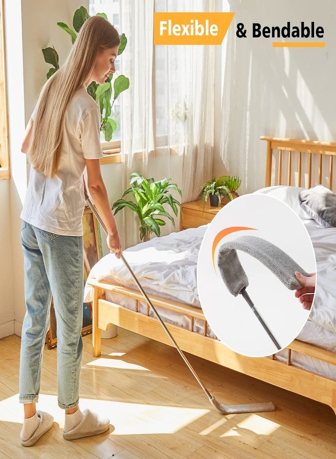 oosofitt Retractable Gap Dust Cleaner with 3 Reusable Microfiber Dusting Cloths, Under Appliance/Refrigerator/Furniture Cleaning Tool with 100” Extension Pole, Washable Flat Gap Cleaning Duster by OOSOFITT - Image 5