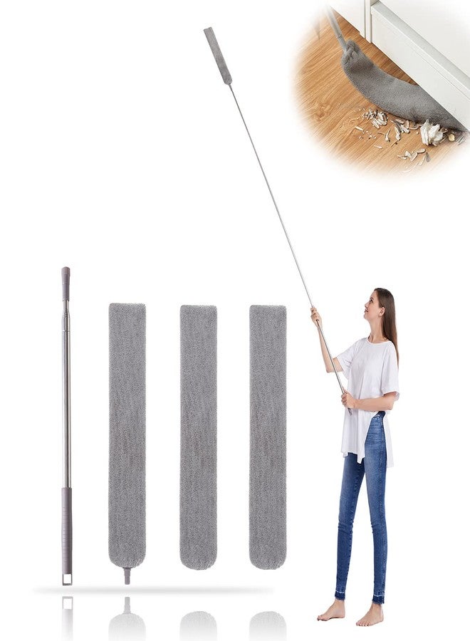 oosofitt Retractable Gap Dust Cleaner with 3 Reusable Microfiber Dusting Cloths, Under Appliance/Refrigerator/Furniture Cleaning Tool with 100” Extension Pole, Washable Flat Gap Cleaning Duster by OOSOFITT - Image 1