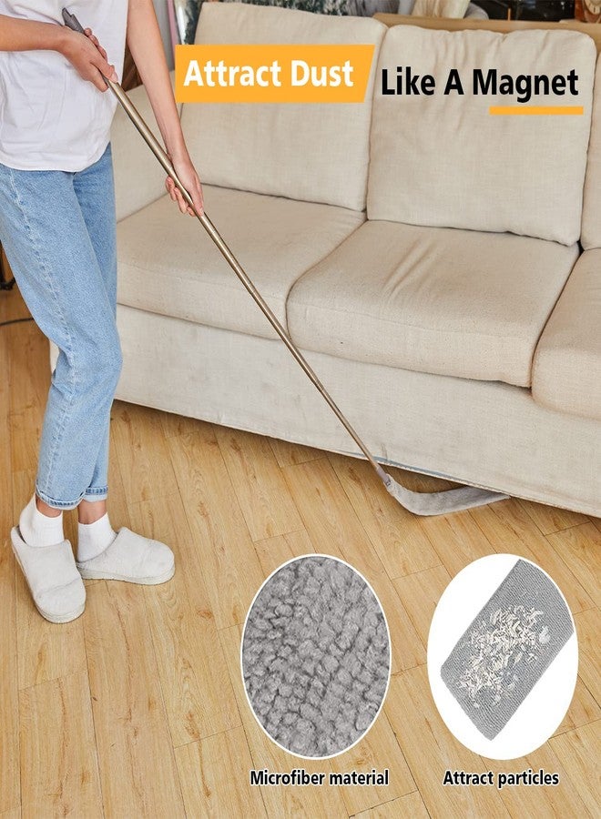 oosofitt Retractable Gap Dust Cleaner with 3 Reusable Microfiber Dusting Cloths, Under Appliance/Refrigerator/Furniture Cleaning Tool with 100” Extension Pole, Washable Flat Gap Cleaning Duster by OOSOFITT - Image 4
