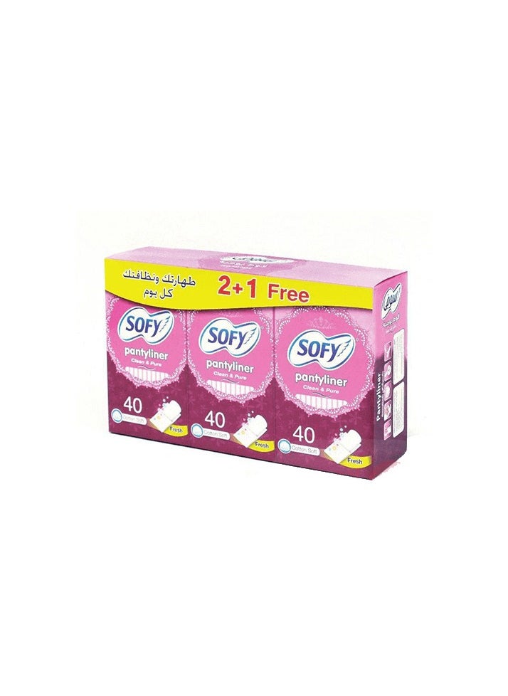 صوفي فوط نسائيه يوميه نعومه وأمان معطره 40قطعه (2+1مجانا ) 