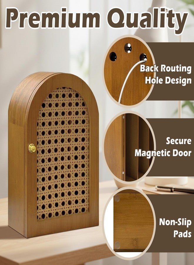 Verssure Bamboo Phone Box, Premium Cell Phone Box for Family Time, Cell Phone Jail with Charging Holes,Phone Lock Box Holds 6 Phones (Walnut) - Image 4