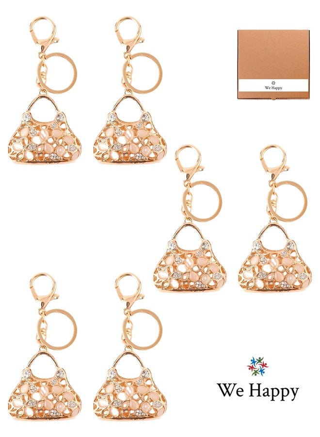We Happy Pack of 6 Hand Bag Shape Key Ring Cute Women Fashion Bag Car Pendant Key chain - Image 1