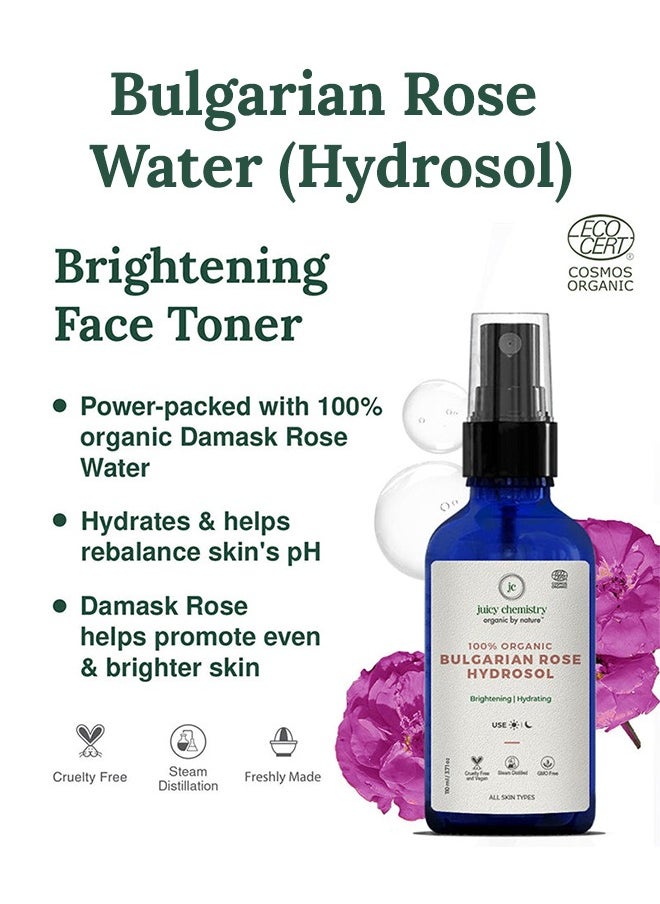 Juicy Chemistry Juicy Chemistry Organic Bulgerian Rose Water Toner Mist Spray - 110ml  - Image 4