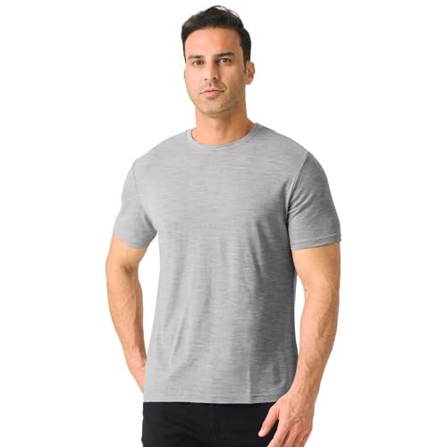 Merino Protect 100% Merino Wool T Shirts for Men Odor Resistance Base Layer Hiking Travel T-Shirt Soft Undershirt - Image 1