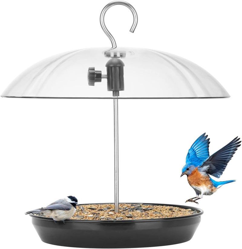 Kingsyard Adjustable Platform Wild Bird Feeder for Fruit, Seed or mealworms, Dome top Seed and Bluebird Feeder - Image 1