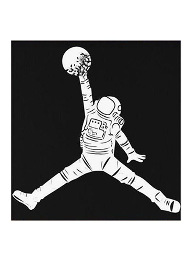 RYN Astronaut Jump Like Jordan MDF Wall Art White/Black - Image 1