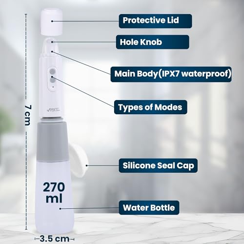 PJET PRO Portable Jet Spray for Toilet for Travel | Electric Foldable Portable Bidet Spray | 4 Pressure Control Jet Spray Portable | Compact Toilet Spray for Hygiene & Cleaning (270ml, Grey) - Image 2