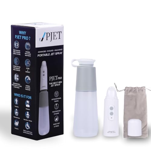 PJET PRO Portable Jet Spray for Toilet for Travel | Electric Foldable Portable Bidet Spray | 4 Pressure Control Jet Spray Portable | Compact Toilet Spray for Hygiene & Cleaning (270ml, Grey) - Image 1