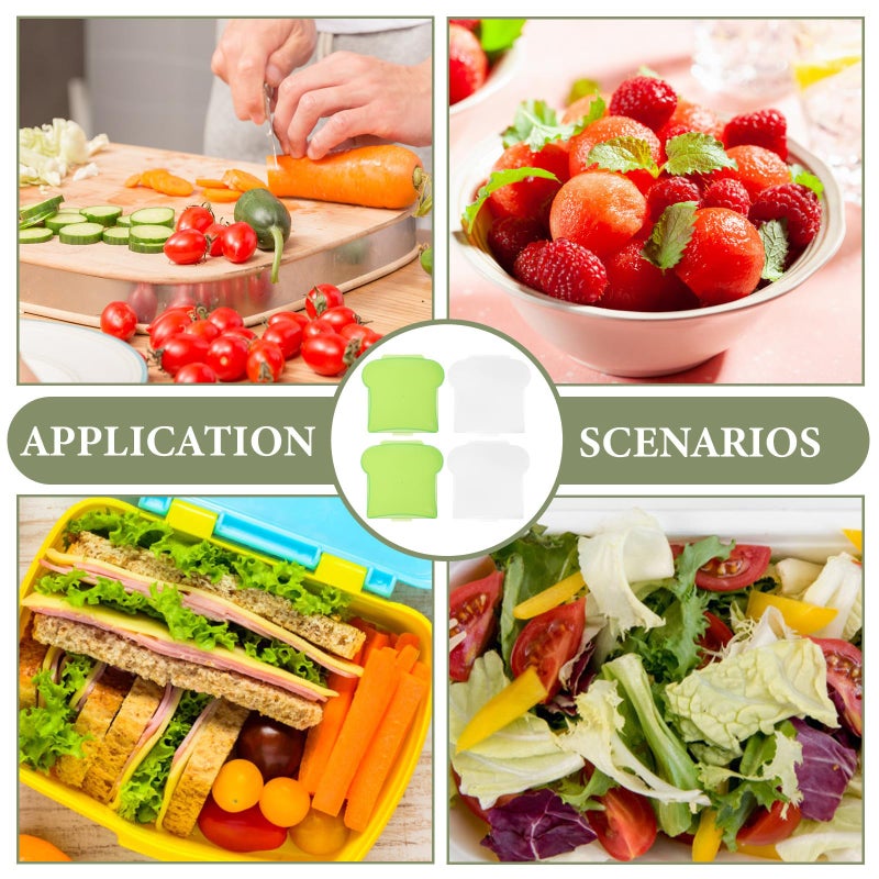Green Portable Sandwich Containers 4pcs Airtight Bread Storage Boxes for Picnic Kitchen - Image 5
