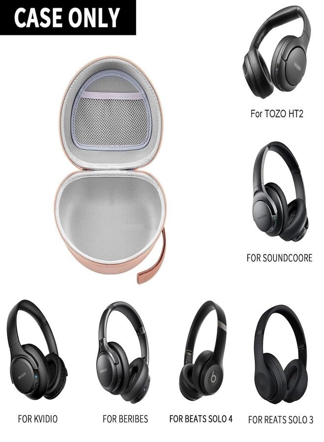 Comecase Headphone Case for TOZO HT2/ for Beats Solo 4/ for Picun P26/ for Beats Studio Pro/for Beats Solo3/ for Beats Studio3 On-Ear Headphones, Foldable Bluetooth Wireless Headset (Extra Large) - Rose Gold - Image 3
