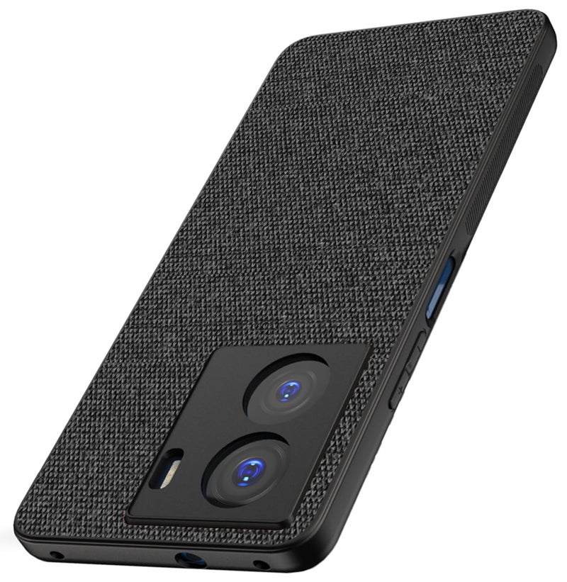 Kapa Soft Full Fabric Protective Back Case Cover for IQOO Z7 / Z7S (5G) | Shockproof Slim Hard Anti Slip Back Case (Black) - Image 1