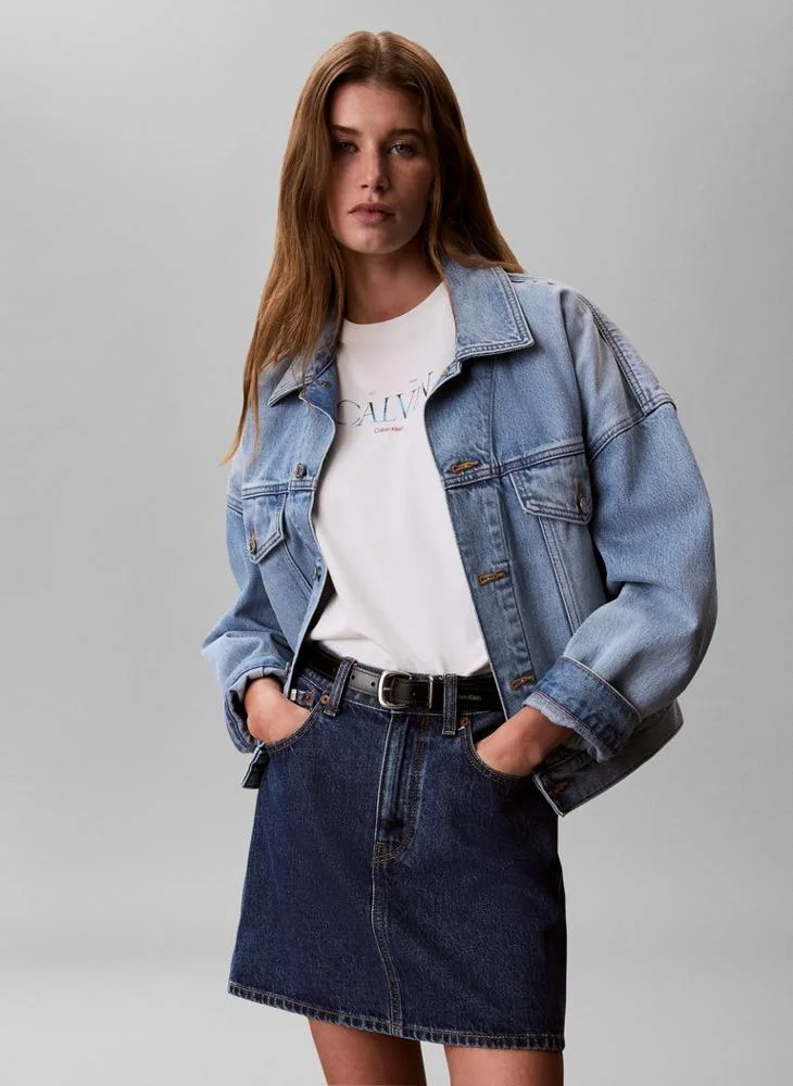 Calvin Klein Jeans  Metallic Logo Crew Neck T-Shirt for Women | Best Price UAE