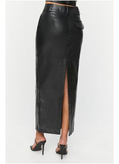 FOREVER 21 Faux Leather Slit Midi Skirt  - Image 2