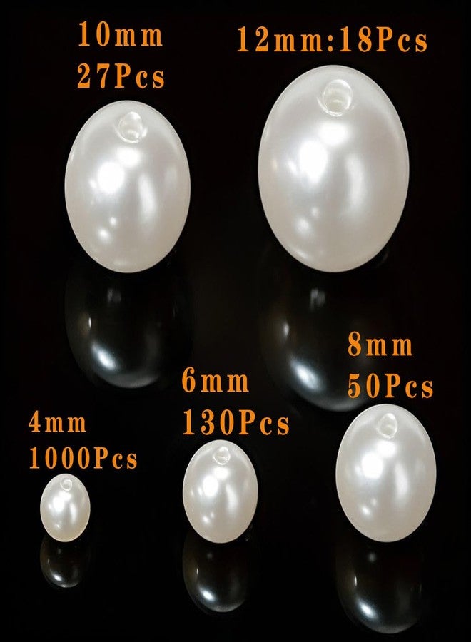 Laopottbeads 1225 Pcs Ivory White 5 Size Pearl Beads for Jewelry Making Round Pearl DIY Kit for Bracelets, Earrings, Necklaces & Anklets - Image 5