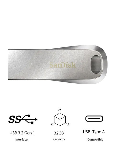 32 GB Ultra Luxe Flash Drive, USB 3.2 Gen 1,USB Type C, Read Speed 150 MB/s SDCZ74-032G-G46