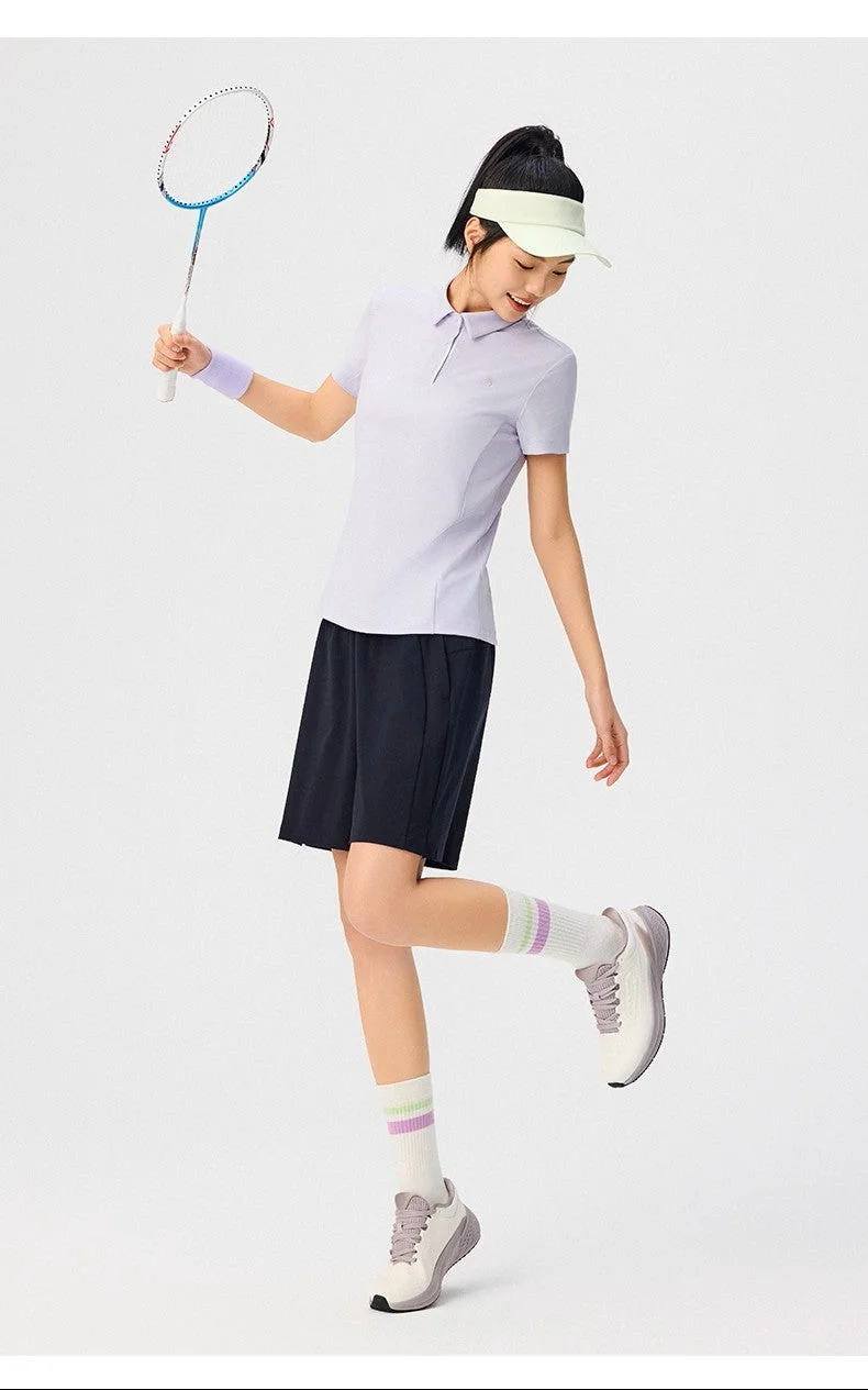 Anta Purple Women’s Cooling Comfort Tee/IceMountain Polo/A·AIR Tech Cooling · Ergonomic Fit · Everyday Versatility for Women | Best Price UAE