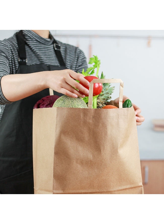 Restaurantware Saving Nature 12 x 7 x 17 Inch Paper Shopping Bags, 100 Sturdy Kraft Bags With Handles - Durable, For Groceries, Gifts, Or Merchandise, Brown Paper Retail Bags, - Image 4