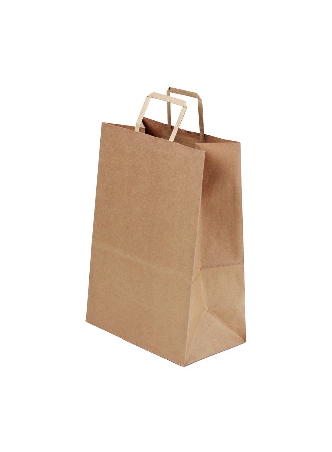 Restaurantware Saving Nature 12 x 7 x 17 Inch Paper Shopping Bags, 100 Sturdy Kraft Bags With Handles - Durable, For Groceries, Gifts, Or Merchandise, Brown Paper Retail Bags, - Image 1