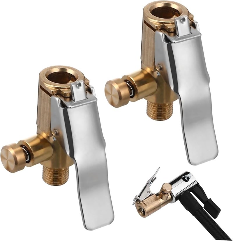 2Pcs Secure Locking Air Chuck Nozzle Kit for Car Bike Motorcycle Tire Inflator - Image 1
