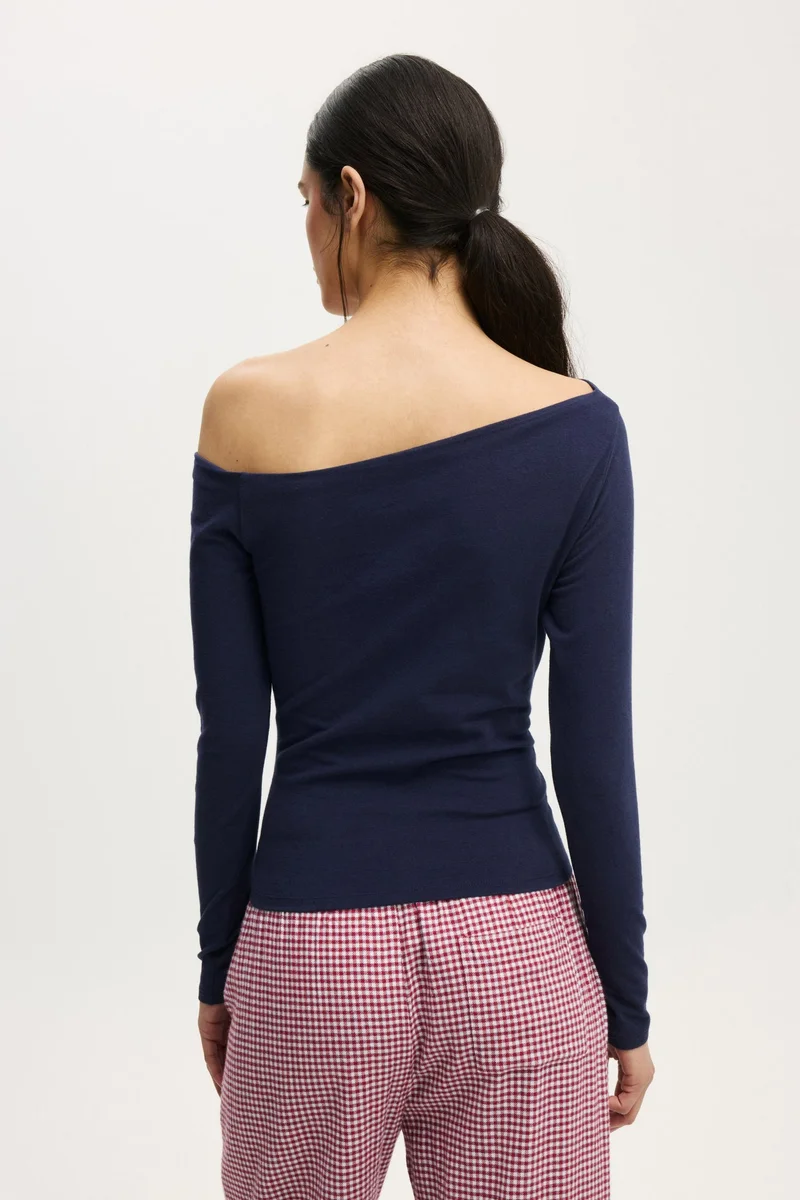 Cotton On  DREAMY SOFT OFF THE SHOULDER LONG SLEEVE for Women | Best Price UAE