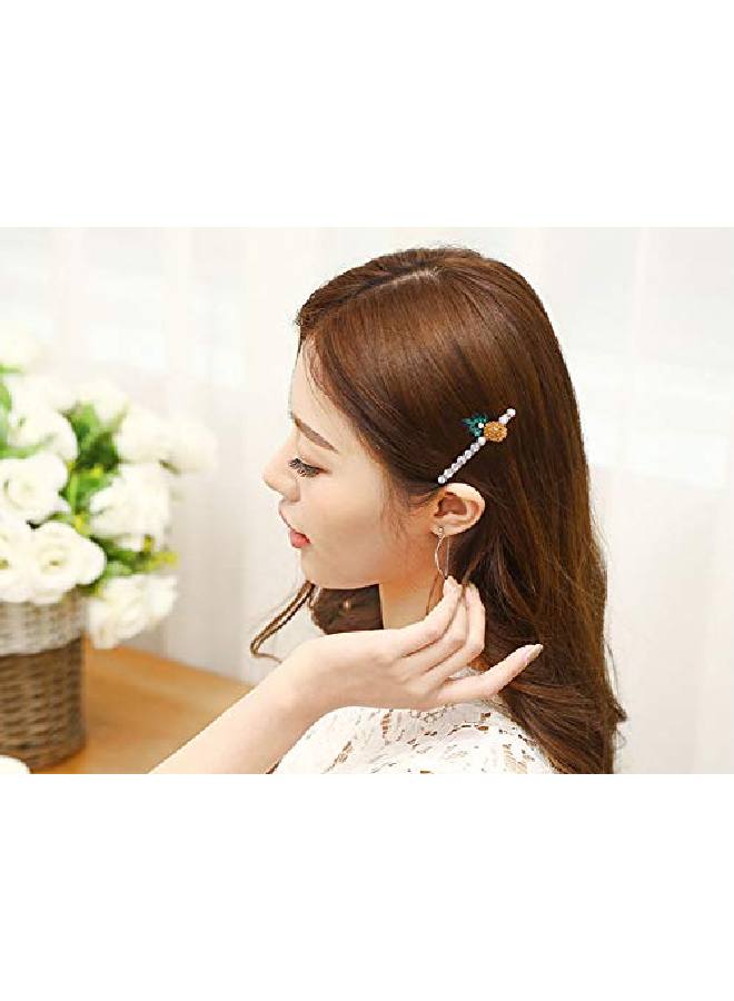 Suoirblss Set Of 5 Fashion Rhinestone Hair Claw Creative Pineapple Bobby Pin Headwear Hair Barrettes Clamps Hair Rope Accessories Hair Clips For Women - Image 5