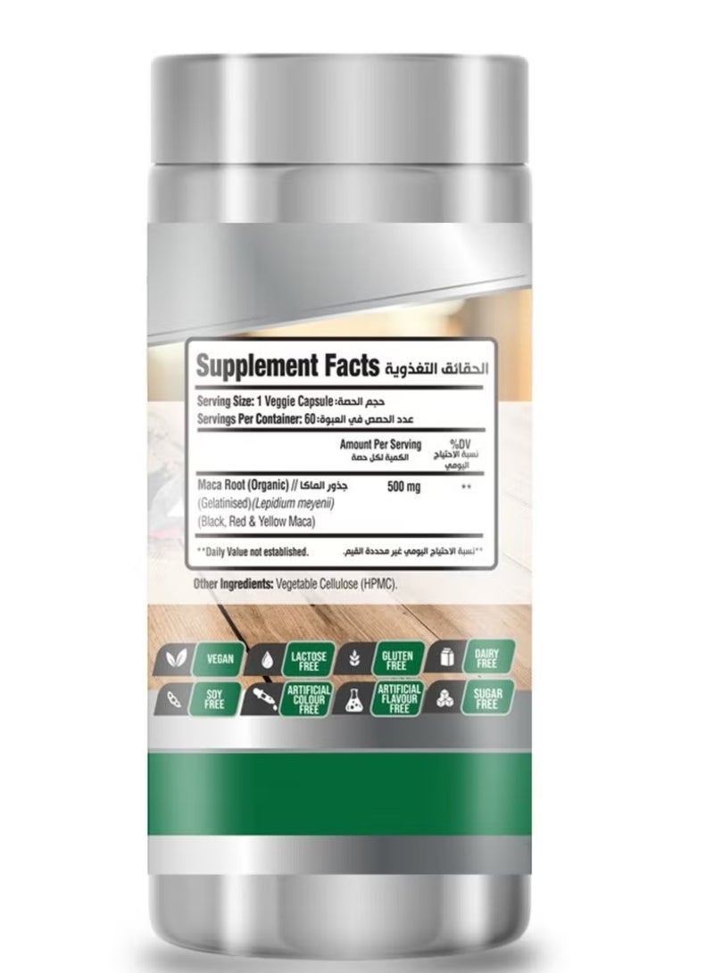 Laperva Triple Organic Maca,500 mg, 60 Veggie Capsules, Pack of 2 - Image 5