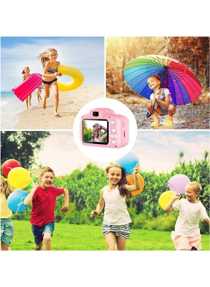 Kid Cameras, Point and Shoot Digital Cameras with 32GB Memory Card, Kids Camera Gifts for 3-8 Year Old Boys Girls, Mini Rechargeable Child Digital Camera with Card Readers, Shockproof Video Camcorder, 8MP HD Video 2 Inch Screenfor Outdoor Play