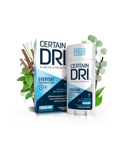 CERTAIN DRI Certain Dri Everyday Strength Clinical Solid Antiperspirant, Hyperhidrosis Treatment for Men & Women, Long-Lasting 72hr Protection, Effective Sweat Control, Travel Friendly, Fresh Scent, 2.6oz  - Image 1