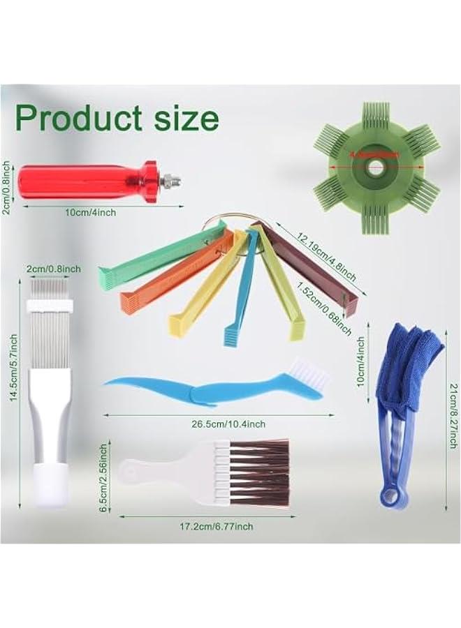 MOXO 6Pcs Air Conditir Fin Cleaner Set Ac Fin Comb Condenser Fin Straightener Condenser Ac Coil Cleaner Air Refrigerator Fin Cleaner Evaporator Radiator Repair Clean Tool - Image 2