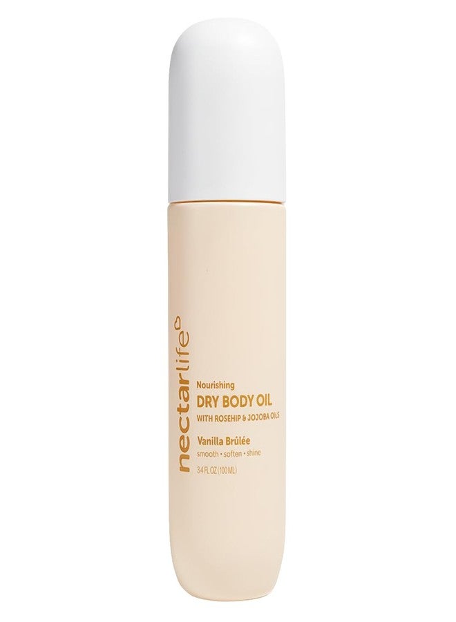 Nectar Life Nourishing Dry Body Oil with Vanilla Brûlée, Fast-Absorbing Vitamin-Rich Botanical Blend with Rosehip, Jojoba & Olive Squalane for Smooth Glowing Skin (Vanilla Brulèe) - Image 1