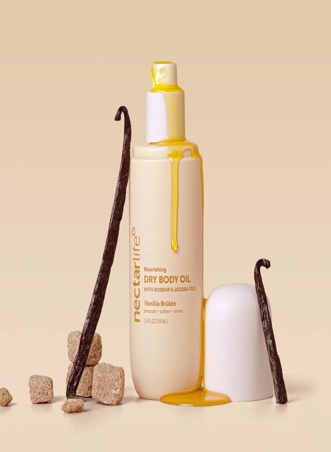 Nectar Life Nourishing Dry Body Oil with Vanilla Brûlée, Fast-Absorbing Vitamin-Rich Botanical Blend with Rosehip, Jojoba & Olive Squalane for Smooth Glowing Skin (Vanilla Brulèe) - Image 3