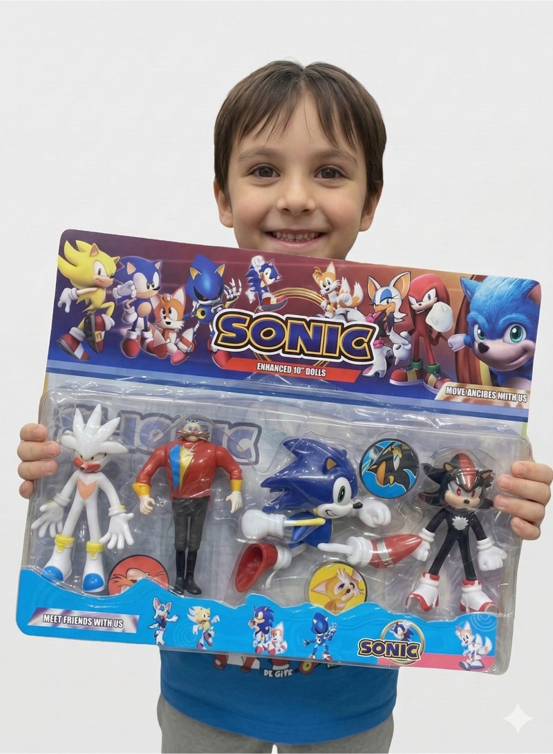 سونيك مجموعة شخصيات أصدقاء سونيك القنفذ – سونيك، تيلز، شادو، ودكتور إيغمان، ألعاب حركية للعب والعرض - Image 2
