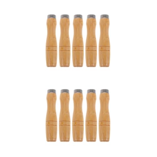 Yardwe 10PCS Wooden File Handle with Strong Metal Collars for File Cutting Tool Craft, 4 Inch - Image 1