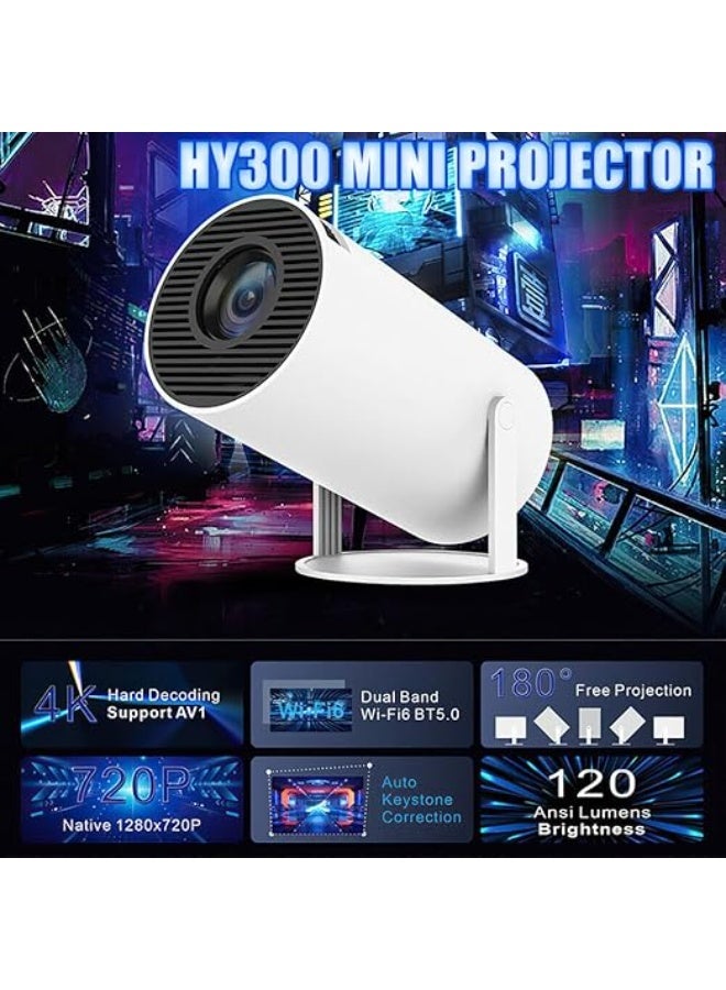 بروجيكتور DKian HY300 الذكي – دقة أصلية 720p مع دعم 4K، واي‑فاي وبلوتوث، مثالي لسينما البيت والاستخدام التشعبي - Image 5