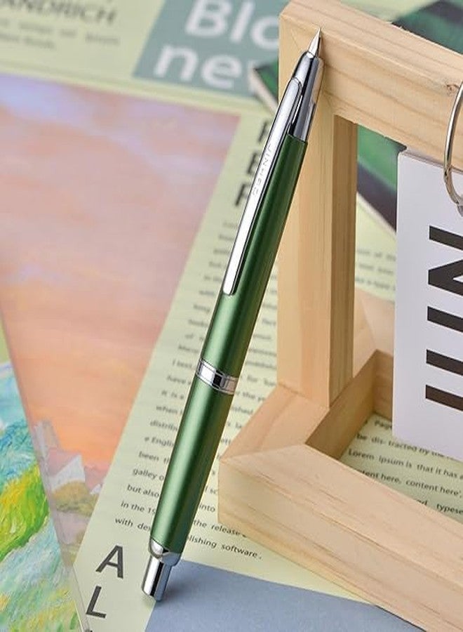 لو شي قلم حبر لوشي جينهاو 10 بدون غطاء، لون أخضر صنوبري، سن رفيع قابل للسحب مع مجموعة محول - Image 3