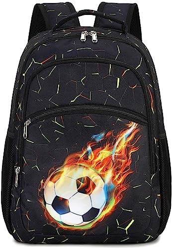 LOIDOU Kids Backpack Boys Soccer Kindergarten Preschool Backpacks Toddler Bookbag 16 Inch School Backpacks for Kids 3-8 - Image 1