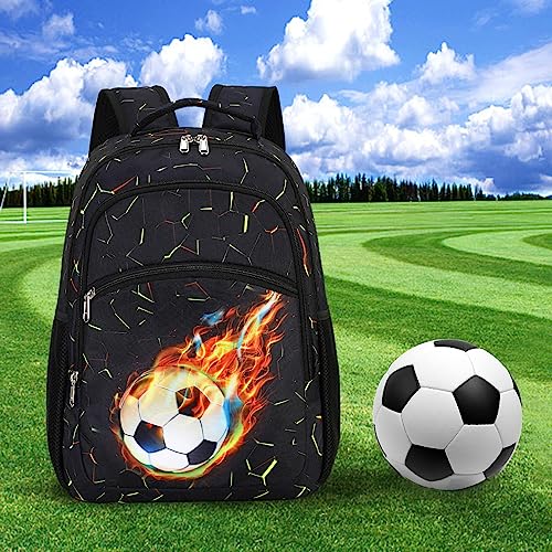 LOIDOU Kids Backpack Boys Soccer Kindergarten Preschool Backpacks Toddler Bookbag 16 Inch School Backpacks for Kids 3-8 - Image 2