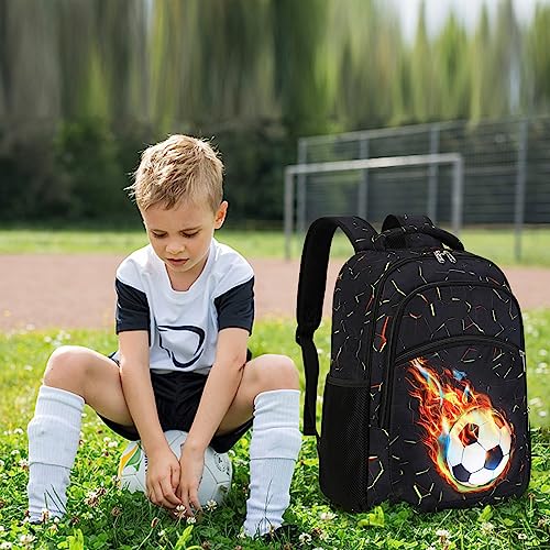 LOIDOU Kids Backpack Boys Soccer Kindergarten Preschool Backpacks Toddler Bookbag 16 Inch School Backpacks for Kids 3-8 - Image 5
