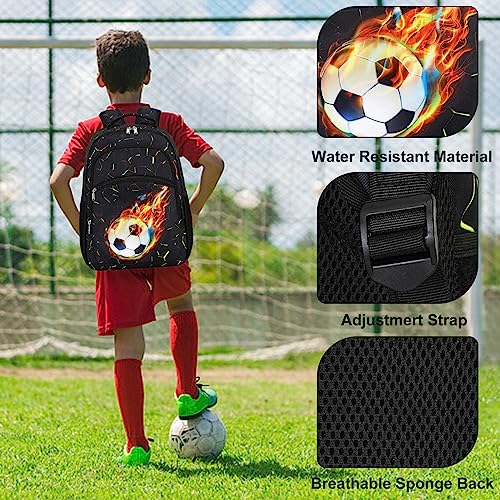 LOIDOU Kids Backpack Boys Soccer Kindergarten Preschool Backpacks Toddler Bookbag 16 Inch School Backpacks for Kids 3-8 - Image 3