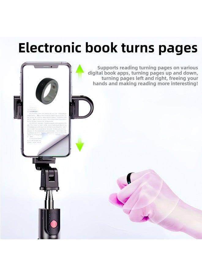 حلقة ذكية للفيديو القصير، تكنولوجيا سوداء، جهاز تحكم عن بعد للصور والفيديو، نغمة اهتزاز، مديح رجل كسول، قطعة أثرية، جهاز تحكم عن بعد بلوتوث، أسود اللون: أسود 21# - Image 4