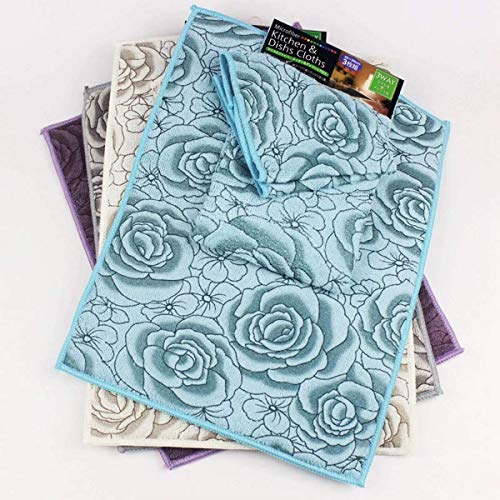 Four Season Super Absorbent Dish Drying Mat Reversible and Machine Washable Microfiber with Fast Drying Technology (38x50 cm)(Pack of 1)(Random Color) - Image 5