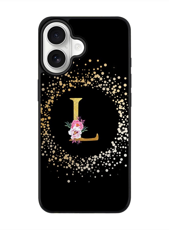 Stylizedd iPhone 17 Case, [Compatible with MagSafe] Slim Magnetic cover Phone Case iPhone 17 -Custom Monogram Floral - L ( Black ) - Image 1