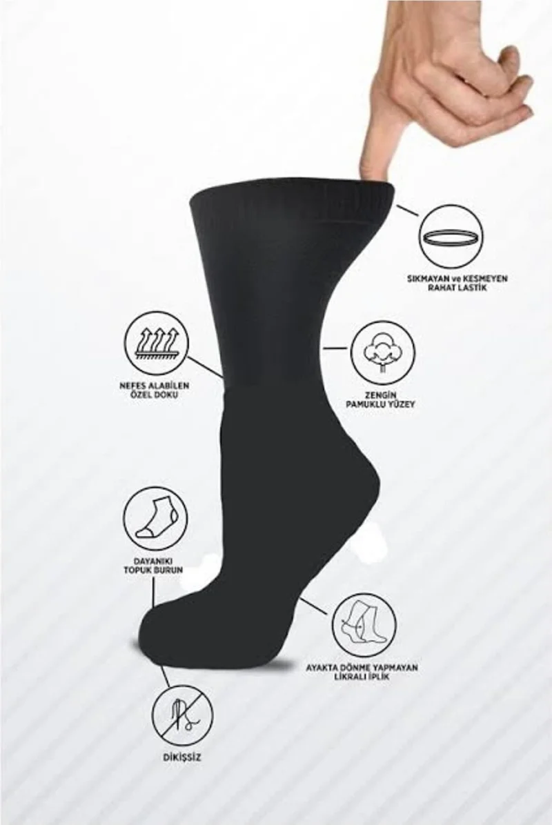 ديستني 6 Pairs Black Combed Cotton Bamboo Candy Socks