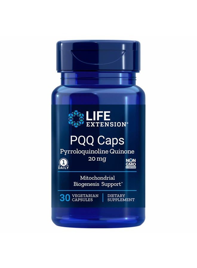 Life Extension PQQ Caps with BioPQQ, 20 mg, 30 VEG CAPS (Pack of 2) - Image 1