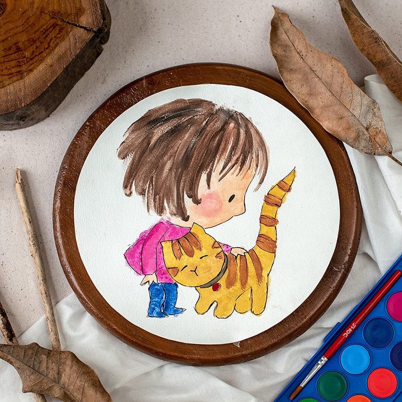 DOMS Non-Toxic 23mm Water Colour Cake Set with Paint Brush (12 Assorted Shades x 4 Set) (DM7427P4) - Image 5