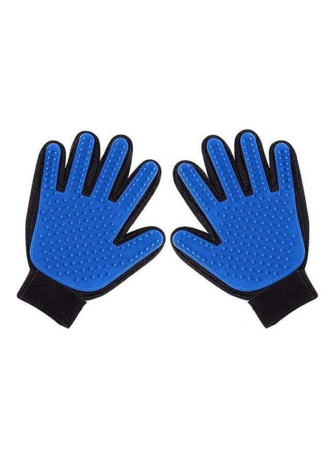 Loquat Pet Grooming Glove, Bath Brush For Dog  Cat, Pet Hair Remover Gloves For Grooming, Shedding, Bathing, Massage, Efficient Brushes Magic Mitt Enhanced Five Finger Design, 1 Pair Blue/Black - Image 1