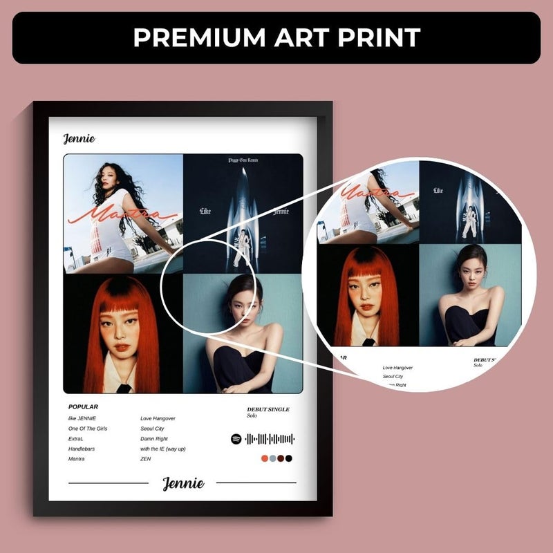 Funk You Store Jennie Poster | BlackPink Framed A4 Poster | Mantra, Like Jennie, ExtraL, Solo | Sleek Aesthetic Frame for Wall, Room Decor, Gifting, Study Table (Jennie) - Image 5
