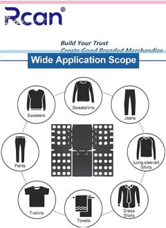 Rcan Clothes Folding Board Adjustable T Shirt Folding Board Plastic Shirt Folder High Toughness Space Saving Connect Firmly Folding Clothes for Kids and Adults  - Image 4